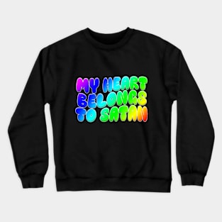 MY HEART BELONGS TO SATAN Graphic Rainbow Tee Crewneck Sweatshirt